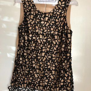 Lela Rose for Target Black/Nude Floral Top